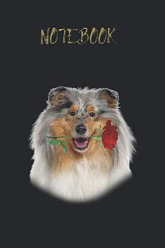 Notebook: Rose Rough Collie Face Smile Rough Collie Dog Valentines Funny Beauty Contestant Gift Notebook for Teens Kids Students Girls & Boy Writing Notes College Ruled 120 page Lined Journal 6 x 9 in