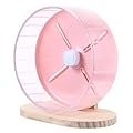 FOMIYES 1 Set Hamster Running Wheel Hamster Supply Exercise Roller Compact Rat Wheel Hedgehog Wheel Toy Exercising Chinchilla Wheel Large Wooden Pink Hamster Supplies Fitness