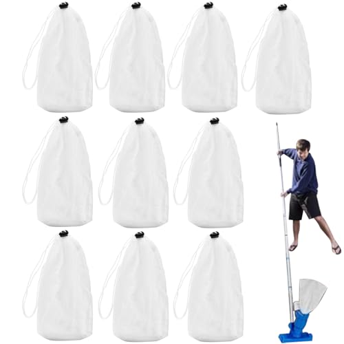 Bolsa de aspiradora para piscina de malla fina – Bolsillo de red de repuesto para aspiradora de piscina | Quitar hojas bolsas de nailon reutilizables para acuarios estanques domésticos