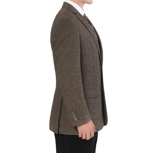 AMY ZHU Men's Wool Blend Blazer Sport Coat with Pockets Classic Fit Two Button Jacket for Business and Daily Wear3
