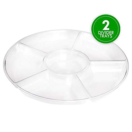 Plasticpro 6 Sectional Round Plastic Serving Tray/Platters Clear Pack Of 2 thumb #5