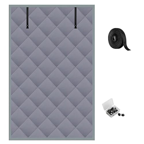 Window Insulation Kit 3 Layers Oxford Fabric Panels and Cotton Filling with Fastener Blocks Cold & Noise & Light Thermal Curtains for Warm Winter(32 x 57 for Window Size 28 x 54)