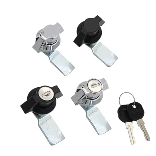 Cerradura cilíndrica de aleación de zinc, caja de distribución de equipos de maquinaria industrial, 1 unidad (color negro con cerradura)