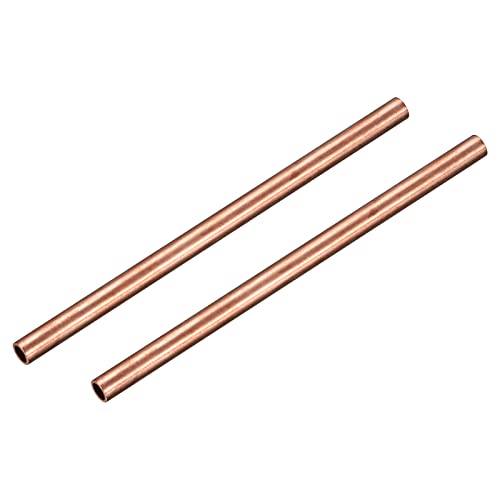 QUARKZMAN Rame Tubo, 8mm OD 1mm Spessore Parete 150mm Lunghezza Tubo Tondo Tubo per Industria, Fai-da-Te Progetti 2pz