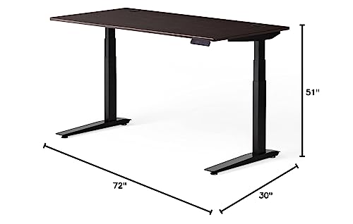 Image of Fully Jarvis Standing Desk 72 inch x 30 inch Dark Bamboo Top - Electric Adjustable Desk Height from 25.5 inch to 50.7 inch with Memory Preset Controller (Rectangle, Black Frame)