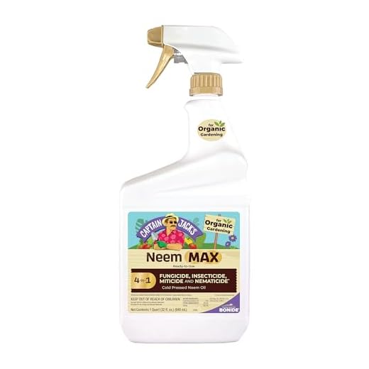 Bonide Captain Jack's Neem Max, 32 oz Ready-to-Use Spray Cold Pressed Neem Oil, Multi-Purpose Insecticide, Fungicide, Miticide and Nematicide for Organic Gardening