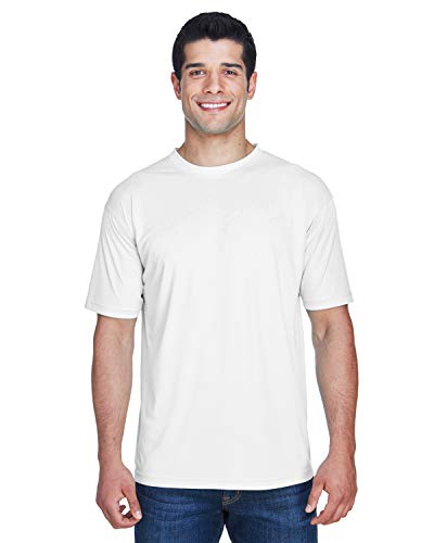 UltraClub Mens Cool & Dry Sport Performance Interlock Tee (8420) White l