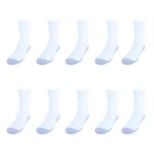 Hanes Boy's Cool Comfort Double Tough Crew Socks (10 Pair), Small, White2
