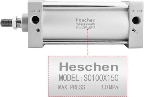 Vérin pneumatique robuste SC 100-150 Heschen alésage 100mm à connecteurs PT1/2'' - 4