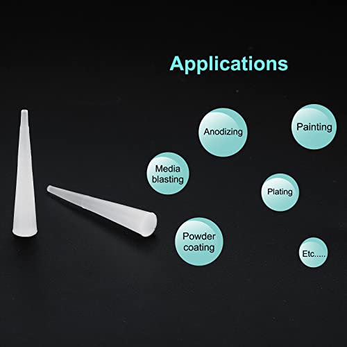 Image of MECCANIXITY Silicone Rubber Tapered Plug 1.5mm to 5.5mm Solid White for Powder Coating, Painting, Anodizing, Plating, Sandblasting, Laboratory Use 20 Pieces