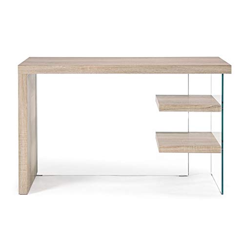 Milo srl Scrivania con Piedi in Vetro Temperato