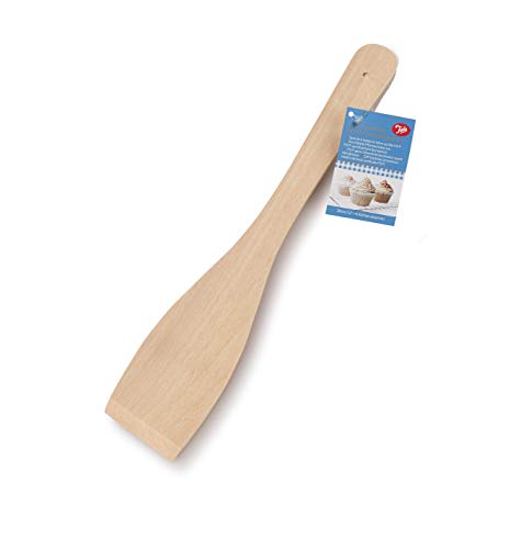 Tala Beechwood Slotted Spatula 30cm Sustainable Wooden Cooking Utensil Heat-Resistant Durable & Gentle on Non-Stick Cookware Beige