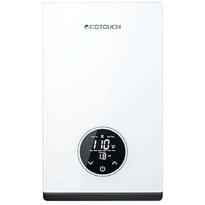 Tankless Hot Water Heater Electric, ECOTOUCH 8kW 240V Instant Water Heater Under Sink Point of Use Water Heater on Demand Water Heater with Self Modulating Technology ETL Certificated ECO80S White