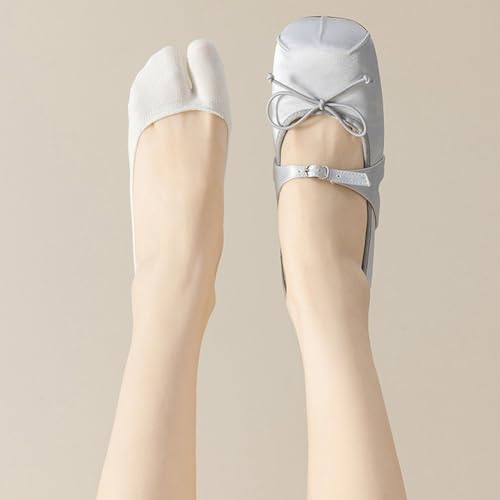 4pairs Invisible Tabi Socks Women No Show Socks Socks, Low Cut Ladies Japanese Split Toe Socks Invisible Two Toe Socks Boat Sock3