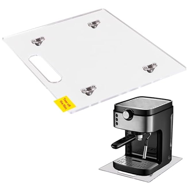 Appliance Sliders for Kitchen Appliances, Sliding Tray for Coffee Maker, Coffee Pot Slider Tray with Rubber Rolling Wheels for Heavy Kitchen Appliances like Blender (colorless, 10D x 12W)