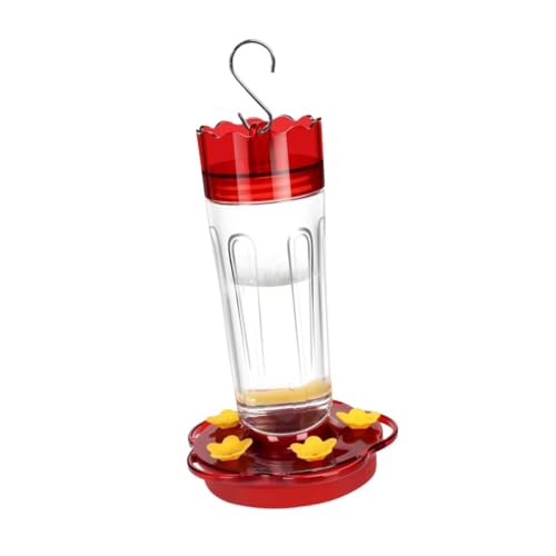 Image of HEAVENGLOW Hummingbird Feeder 15oz Hanging Bird Feeder with 5 Feeding Ports, Leak Resistant Water Feeder, Outdoor Garden Bird Feeder, Transparent PP Feeder with Hook