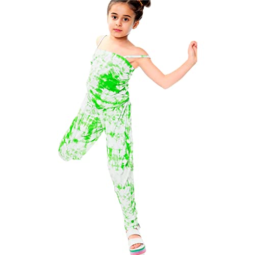 Enterizo para niñas A2Z 4 Kids con estampado de teñido anudado verde neón para moda casual 5