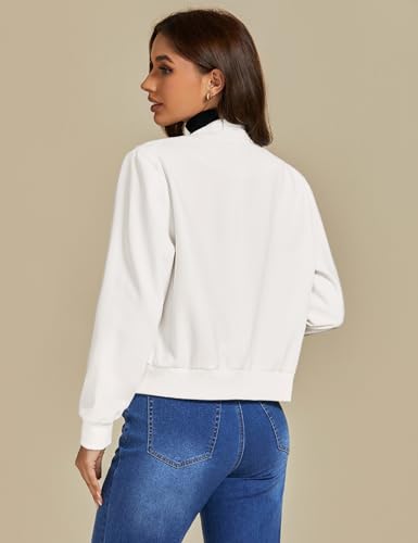 luvamia Bomber Jackets for Women Fall Casual Button Down Long Sleeves Trendy Varsity Jacket Outerwear Coat with Pockets3