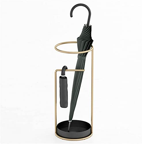 金属製傘立て、取り外し可能なドリップトレイ付きの丸型自立型傘立て、玄関廊下装飾用傘立てオーガナイザー