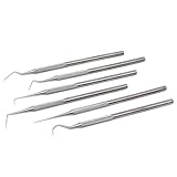 Dental Care Tool to Remove Plaque and Tartar at Home Made of Stainless Steel with Precision Tips Knurled Handle Design for Firm Grip to Remove Teeth Stain Pet Oral Hygiene Care (All 6 Pcs Set)