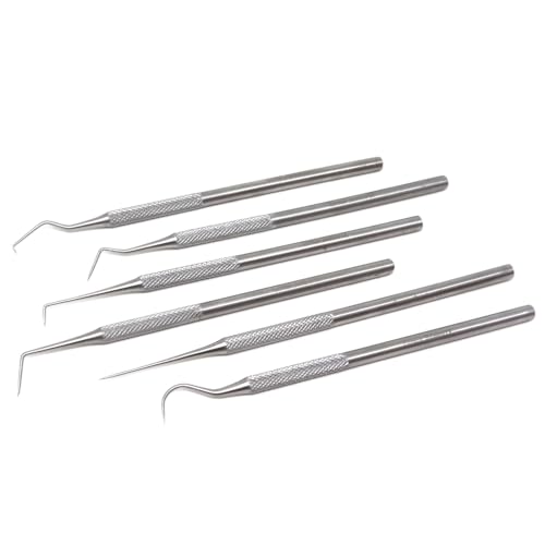 Dental Care Tool to Remove Plaque and Tartar at Home Made of Stainless Steel with Precision Tips Knurled Handle Design for Firm Grip to Remove Teeth Stain Pet Oral Hygiene Care (All 6 Pcs Set)