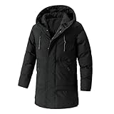 Genérico Chaquetas De Plumas Hombre, Talla Grande con Capucha Manga Larga Espesamiento Chaquetas Plumas Color Sólido Holgados Moda Abrigo Adecuado para Clima Frío