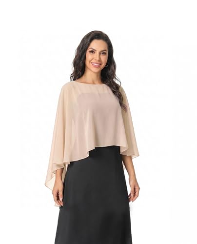 Image of Baoqiya Chiffon Capes Sheer Capelets Long Cape Poncho For Women Plus Size