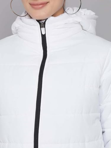Image of KOTTY Women's Full Sleeve Zipper Fur Hooded Neck Puffer Jacket