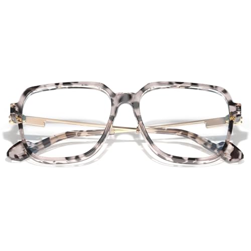 Image of VISOONE Oversized Blue Light Blocking Glasses with Chic Square TR90 Frame and Metal Temple for Women Men Ryan