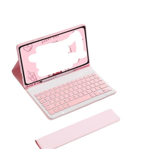 Funda para iPad Air 11 2024 kuaijiexiaopu con teclado retroiluminado rosa y touchpad
