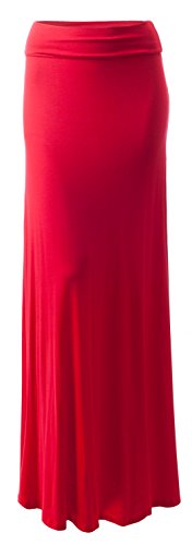 Image of URBAN K Womens Basic Foldable High Waist Regular and Plus Size Maxi Skirts