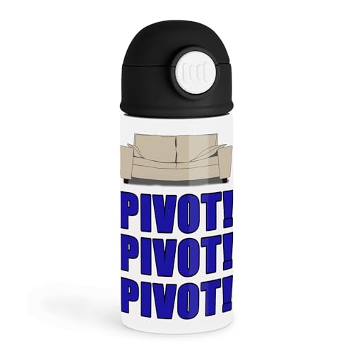 Funny Couch Potato 12oz Kids Black Bottle – “PIVOT! PIVOT! PIVOT!” – Movie Night, Snack Time