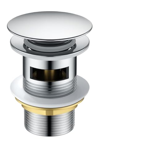 Válvula Click 7/8 Inox para Pia Lavatório e Banheiro - Fechamento Automático com Vedação Perfeita, Instalação Facíl, Alta Durabilidade e Design Moderno