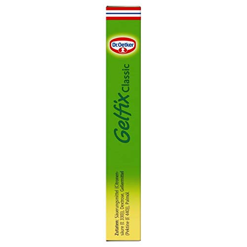 Dr. Oetker Gelfix Classic 1:1, 60 g (3 Beutel je 20 g), Gelierpulver für klassisch süße Konfitüre, traditionelles Geliermittel, Konfitüren, Marmeladen & Gelees selber machen, gleiches Verhältnis von Frucht und Zucker, vegan