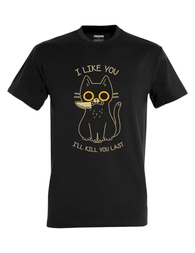 I Like You - Camiseta Hombre Manga Corta Modelo: 269A Talla L Color Negro