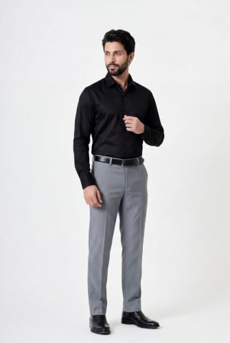 Image of BEYOURS Men's Full Sleeve Shirt Regular Fit Spread Collar 100% Cotton Satin Office & Formal.