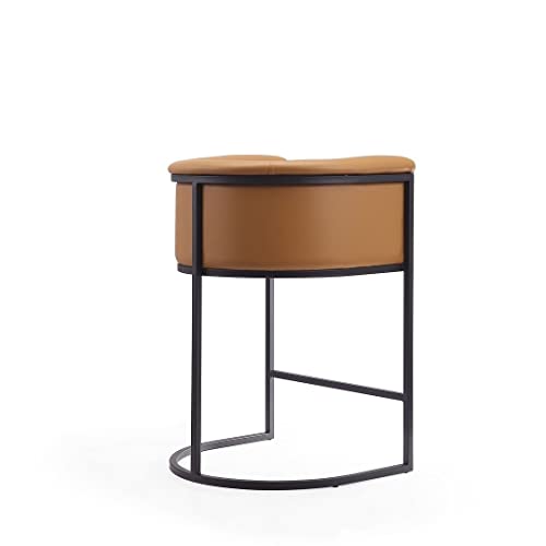 Manhattan Comfort Cosmopolitan Mid Century Modern Kitchen Counter Stool With Built-In Seat Cushion, 23.7", Cream #TOP4