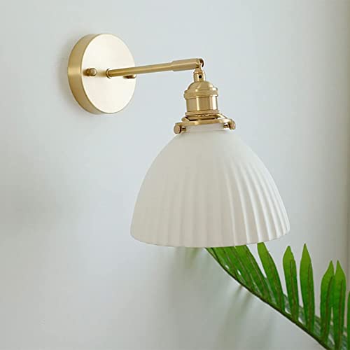 Luz de Lectura de Pared con Brazo Oscilante Ajustable y Pantalla de Cerámica E26 7