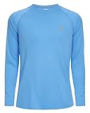Runhit UPF 50+ UV Shirt Kinder Langarm, Atmungsaktives Badeshirt Schwimmshirt Jungen, Schnelltrocknendes Rashguard Top T-Shirt für Outdoor Strand Wassersport, Mittelblau 152