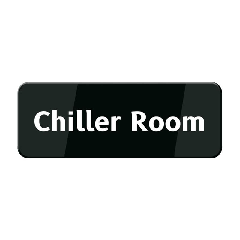 Chiller Room Wall Or Door Sign- Black White Acrylic Sign For Business Store Shop Cafe Office Restaurant Back Self Adhesive Plastic 8 * 3