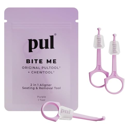 Image of PUL 2 in 1 Clear Aligner Chew and Remover Tool - Purple | Chewie Combo + Orthodontic Remover | Reusable and BPA Free for Invisalign