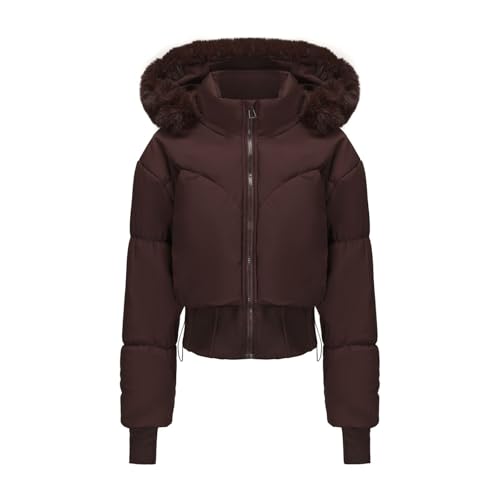 Womens Long Sleeve Parkas Jackets Hoodies Outerwear for Women Cropped Hooded Basic Fall Winter Jackets 2025 Fashion