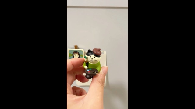 Imanes decorativos para refrigerador con diseño de gato, set de 2 piezas miniatura 7