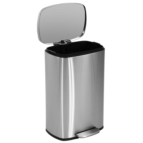 Caneca de basura rectangular de acero inoxidable 13 galones
