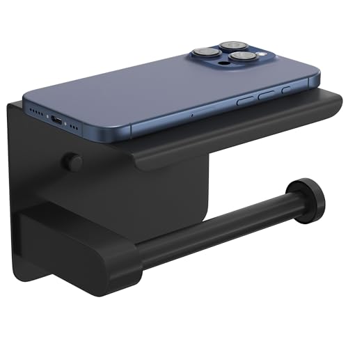 AZOMKER Porte Papier Toilette, Support Papier Toilette (Noir)