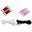 2 Pairs Black+White Flat Shoelaces + 2PCS Red + 2PCS Pink