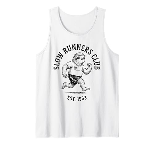 Perezoso Slow Runners Club Vintage Athletic Mascota Camiseta sin Mangas