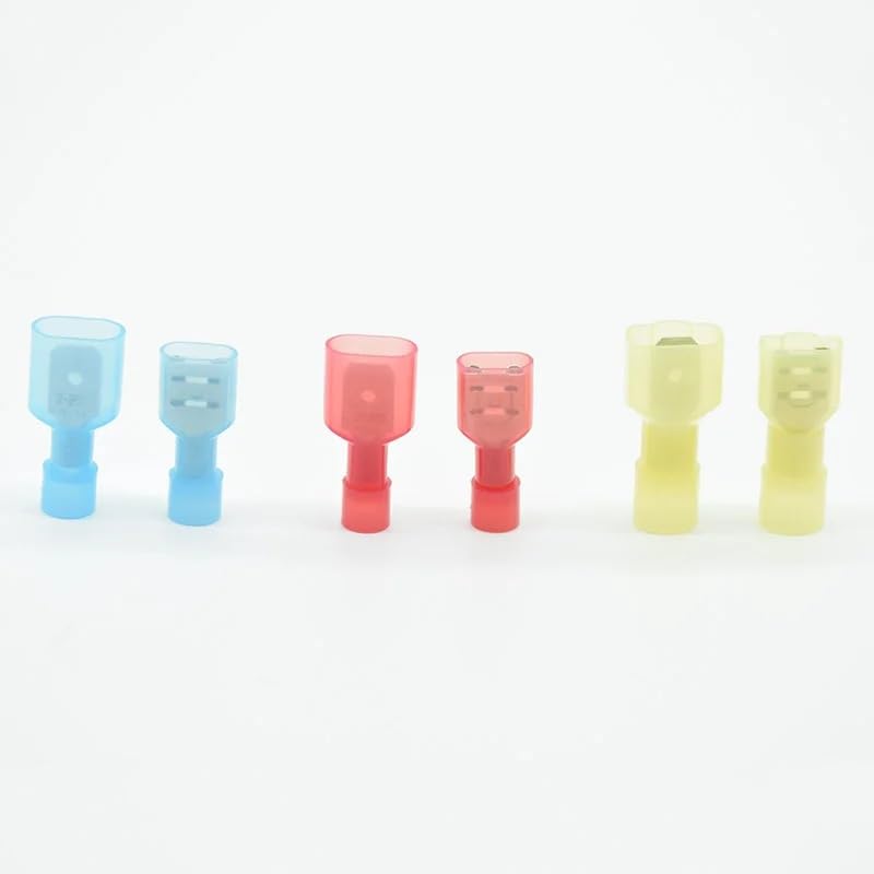 KOKYLEZN 20pcs FDFN1.25-250/2-250/5.5-250+MDFN1.25-250 Red Blue Male Female Male Wire Connections Crimp Terminal Connector(13)