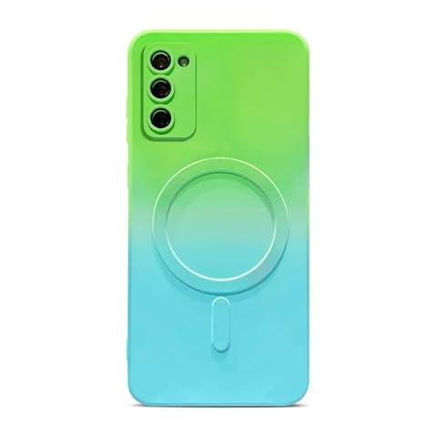 Yueyoer Magnetic for Samsung Galaxy S20 FE Case Compatible with MagSafe Full Camera Lens Film Protection Gradient Color Matte Case Shockproof Soft TPU Bumper Cover for Women(Green & Blue) Cover