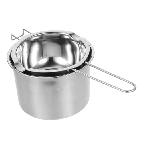 ABOOFAN Double Boiler Melting Pot Set with Outer Pot for Chocolate Cheese Candy Candle Wax Ergonomic Handle Dirt-Resistant Easy-Clean for Baking and Cooking